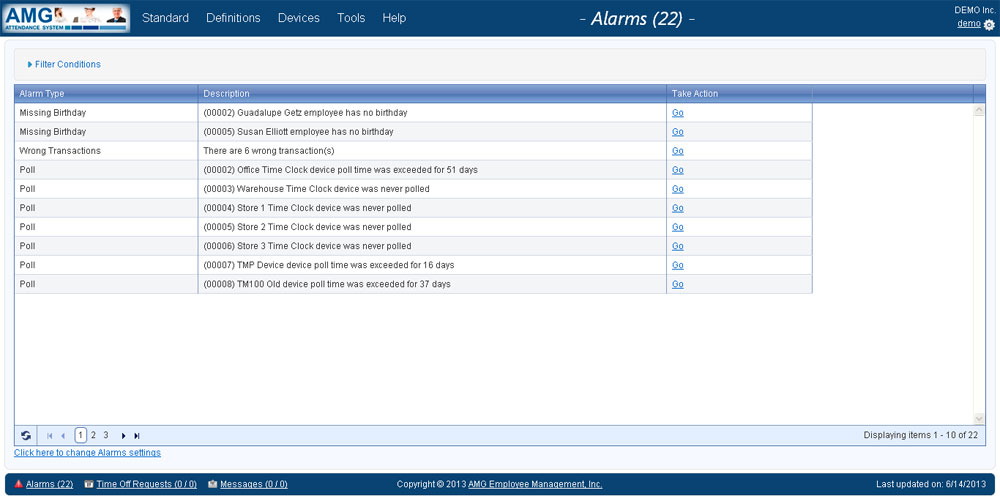 Alarms